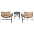 Manhattan Comfort Sunset Modern 3-Piece Patio Conversation Set in Cream