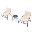 Manhattan Comfort Sunset Modern 3-Piece Patio Conversation Set in Cream