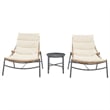 Manhattan Comfort Sunset Modern 3-Piece Patio Conversation Set in Cream