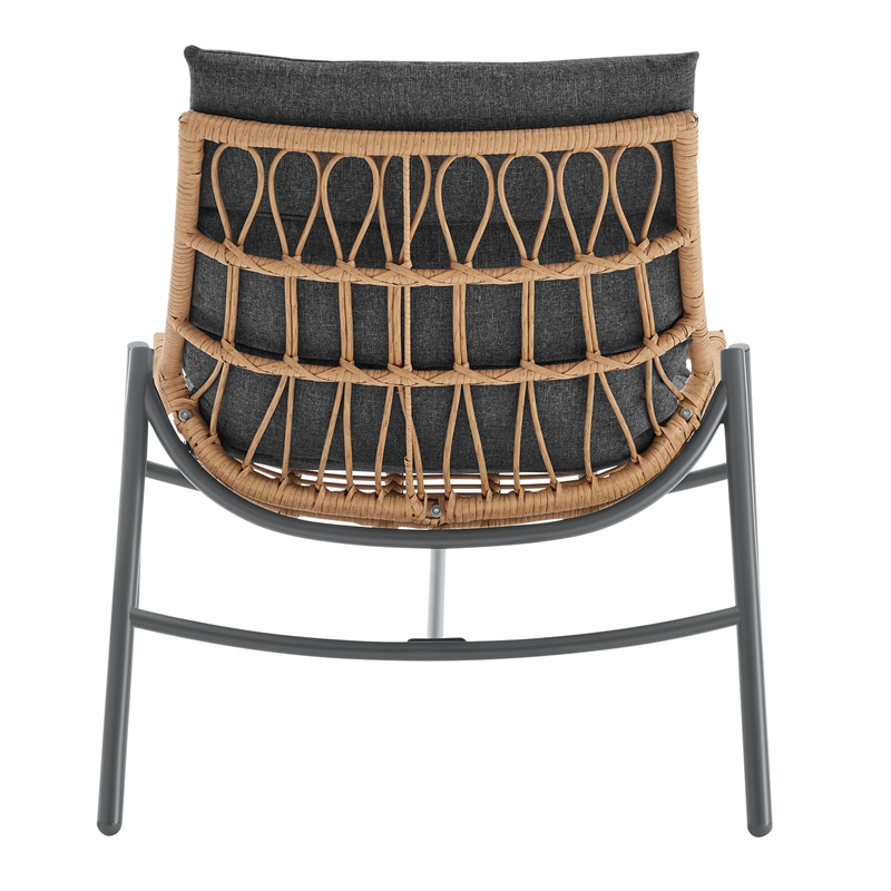 Manhattan Comfort Sunset Modern 3-Piece Patio Conversation Set in Gray