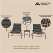 Manhattan Comfort Sunset Modern 3-Piece Patio Conversation Set in Gray