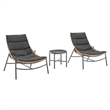 Manhattan Comfort Sunset Modern 3-Piece Patio Conversation Set in Gray