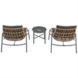 Manhattan Comfort Sunset Modern 3-Piece Patio Conversation Set in Gray