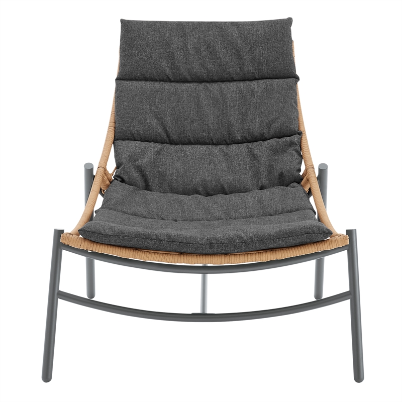 Manhattan Comfort Sunset Modern 3-Piece Patio Conversation Set in Gray