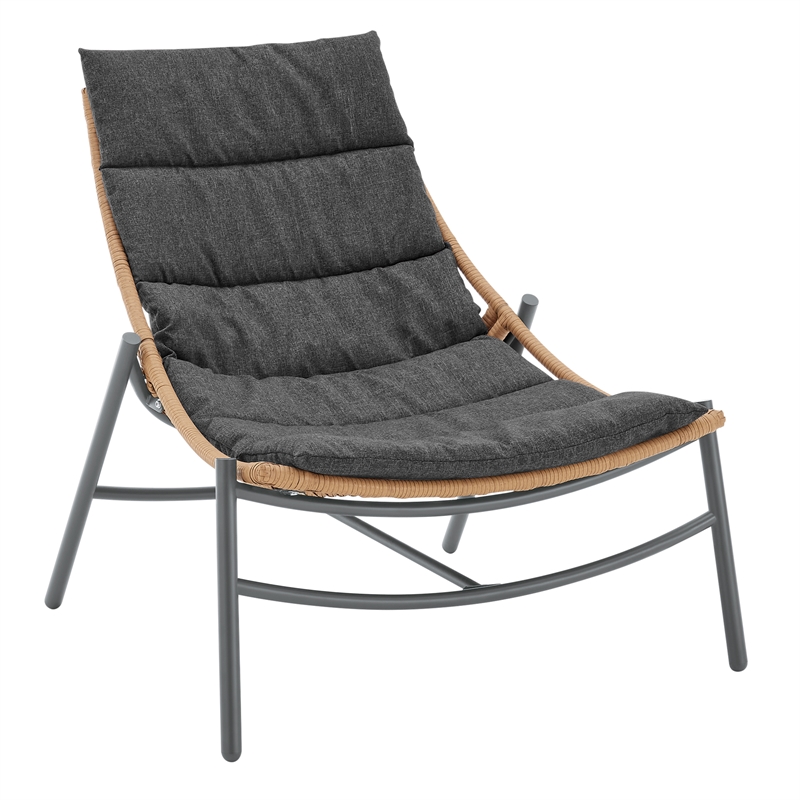 Manhattan Comfort Sunset Modern 3-Piece Patio Conversation Set in Gray