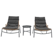 Manhattan Comfort Sunset Modern 3-Piece Patio Conversation Set in Gray