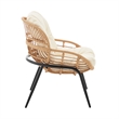 Manhattan Comfort Pine Modern 4-Piece Patio Conversation Set in Cream