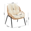 Manhattan Comfort Pine Modern 4-Piece Patio Conversation Set in Cream