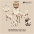 Manhattan Comfort Pine Modern 4-Piece Patio Conversation Set in Cream