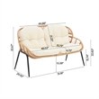 Manhattan Comfort Pine Modern 4-Piece Patio Conversation Set in Cream