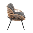 Manhattan Comfort Pine Modern 4-Piece Patio Conversation Set in Gray