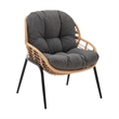Manhattan Comfort Pine Modern 4-Piece Patio Conversation Set in Gray