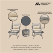 Ashland Modern 3-Piece Patio Conversation Set with Foot Ottomans in Cream