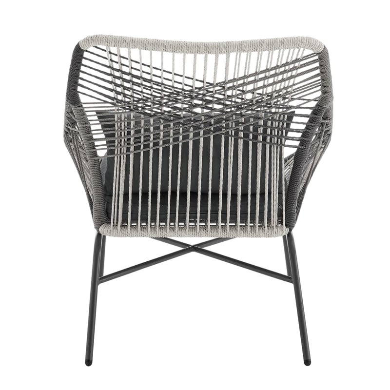 Ashland Modern 3-Piece Patio Conversation Set with Foot Ottomans in Gray
