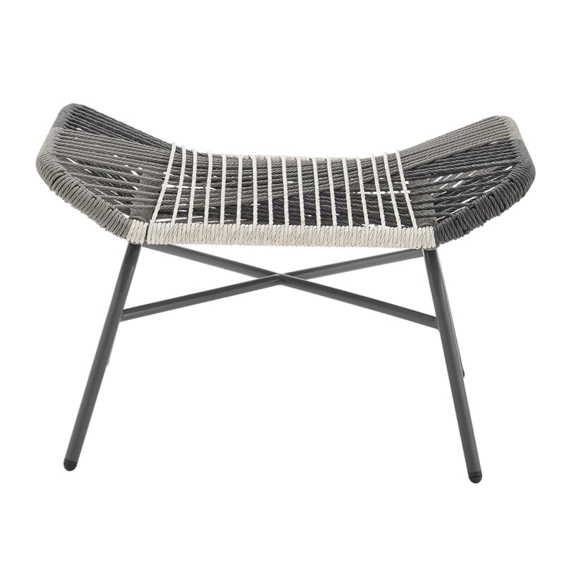 Ashland Modern 3-Piece Patio Conversation Set with Foot Ottomans in Gray
