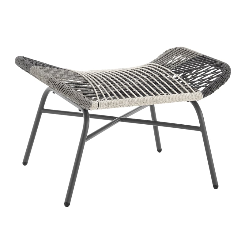Ashland Modern 3-Piece Patio Conversation Set with Foot Ottomans in Gray
