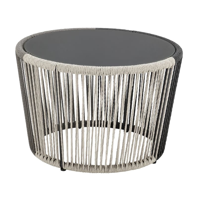 Ashland Modern 3-Piece Patio Conversation Set with Foot Ottomans in Gray
