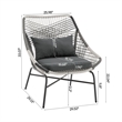 Ashland Modern 3-Piece Patio Conversation Set with Foot Ottomans in Gray