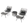 Ashland Modern 3-Piece Patio Conversation Set with Foot Ottomans in Gray