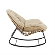 Benson Modern 3-Piece Patio Rocking Chair with Ottoman and Table in Cream