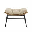 Benson Modern 3-Piece Patio Rocking Chair with Ottoman and Table in Cream