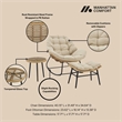 Benson Modern 3-Piece Patio Rocking Chair with Ottoman and Table in Cream