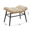 Benson Modern 3-Piece Patio Rocking Chair with Ottoman and Table in Cream