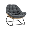Benson Modern 3-Piece Patio Rocking Chair with Ottoman and Table in Gray