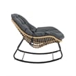 Benson Modern 3-Piece Patio Rocking Chair with Ottoman and Table in Gray