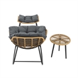 Benson Modern 3-Piece Patio Rocking Chair with Ottoman and Table in Gray