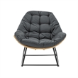Benson Modern 3-Piece Patio Rocking Chair with Ottoman and Table in Gray