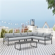 Sunnyside Modern Corner Patio Conversation Set with Table in Gray