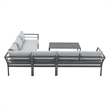 Sunnyside Modern Corner Patio Conversation Set with Table in Gray