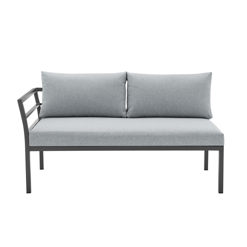Sunnyside Modern Corner Patio Conversation Set with Table in Gray
