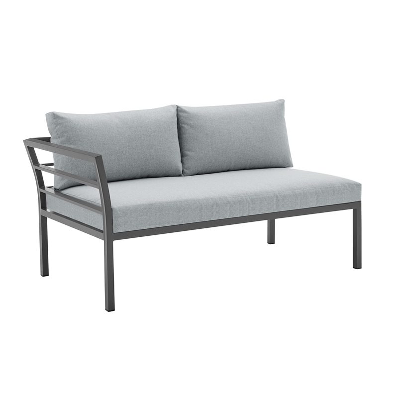 Sunnyside Modern Corner Patio Conversation Set with Table in Gray