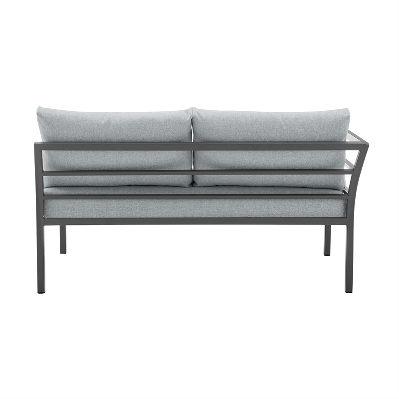 Sunnyside Modern Corner Patio Conversation Set with Table in Gray