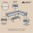 Sunnyside Modern Corner Patio Conversation Set with Table in Gray