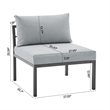 Sunnyside Modern Corner Patio Conversation Set with Table in Gray