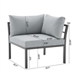 Sunnyside Modern Corner Patio Conversation Set with Table in Gray