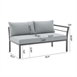 Sunnyside Modern Corner Patio Conversation Set with Table in Gray