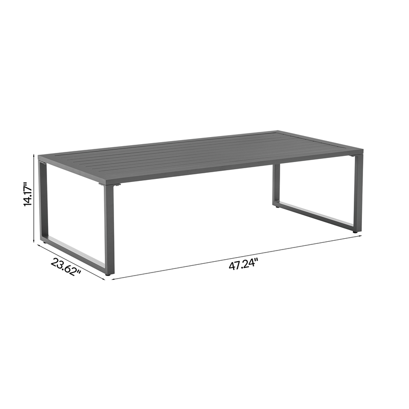 Sunnyside Modern Corner Patio Conversation Set with Table in Gray