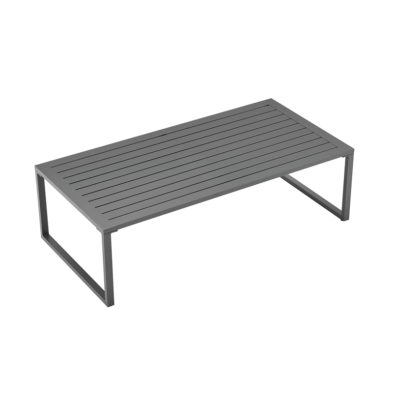 Sunnyside Modern Corner Patio Conversation Set with Table in White