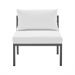 Sunnyside Modern Corner Patio Conversation Set with Table in White