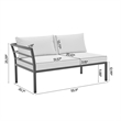 Sunnyside Modern Corner Patio Conversation Set with Table in White