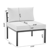 Sunnyside Modern Corner Patio Conversation Set with Table in White