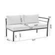 Sunnyside Modern Corner Patio Conversation Set with Table in White