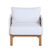 Manhattan Comfort Vine Modern 4-Piece Patio Conversation Set in Cream