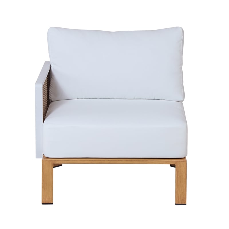 Manhattan Comfort Vine Modern 4-Piece Patio Conversation Set in Cream