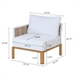 Manhattan Comfort Vine Modern 4-Piece Patio Conversation Set in Cream
