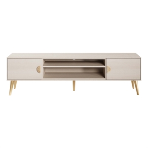 Manhattan Comfort Haley 70.9&quot Mid-Century Modern TV Stand in White